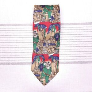 Robert Talbott Tie Christmas Holiday Party Santa Dogs Cats Silk Italy Novelty